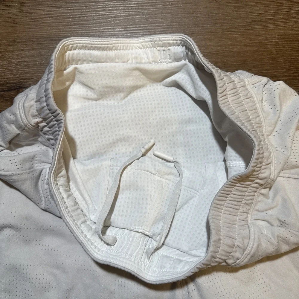 Lululemon‎ Mens SMALL Pace Breaker LINED Short 7" Jacquard Perforated BONE White - Picture 6 of 12